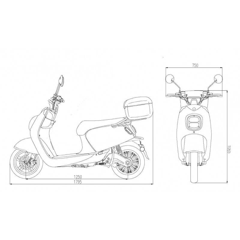 Futura Elettrico 2.0 2xAkku Li-Io 25kmh|45kmh/3kW/2x20Ah E-Roller